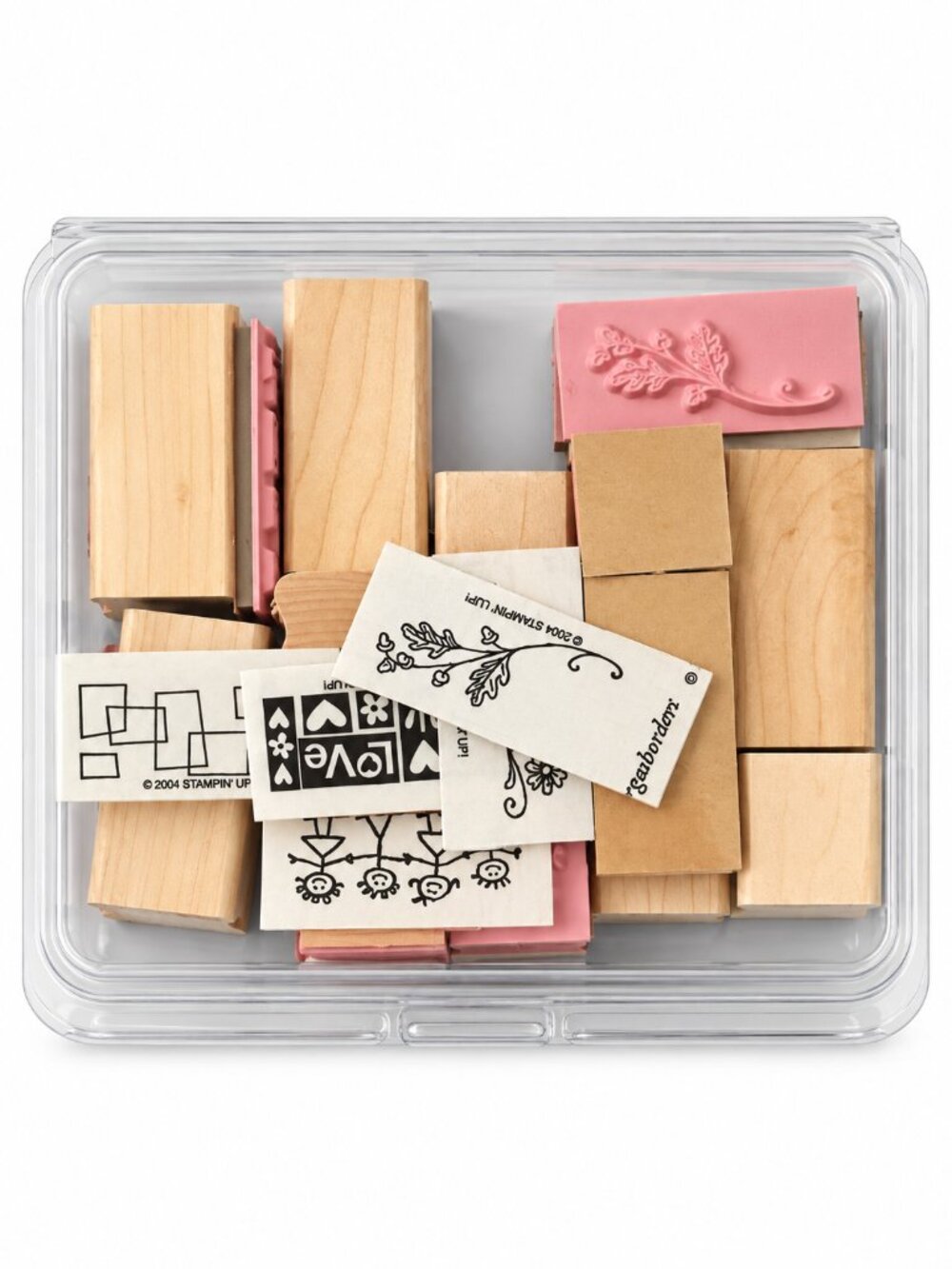 Stampin Up Vintage Wood Mounted Rubber Stamp Lot Retired Card Making Crafts